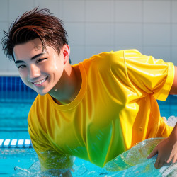 T-shirt in Swimmingpool